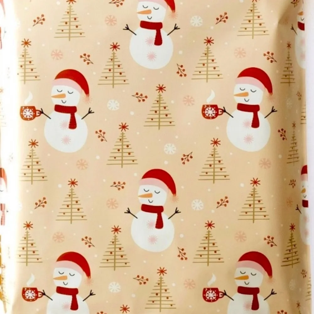 Snowman Holiday Poly Mailers Christmas Designer Shipping Bags Nwt